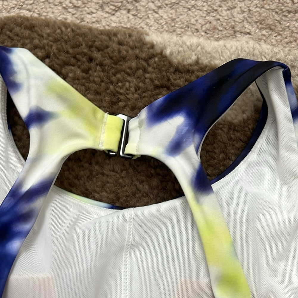 Athleta Women's Blue and Yellow Tie-Dye swim Tank Top - Picture 5 of 7